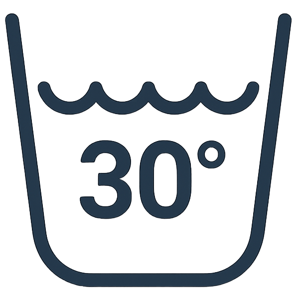 Dogrobes care instructions showing a cool wash at 30°C