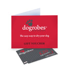Dogrobes £5 and £20 gift vouchers with a red presentation card