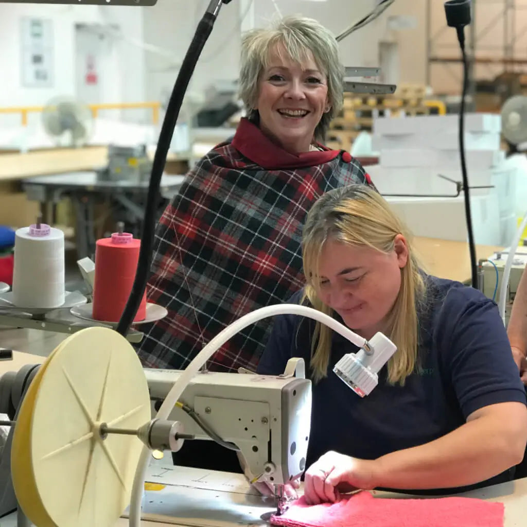 Dogrobes manufacturing in Britain, with products sewn by skilled machinists