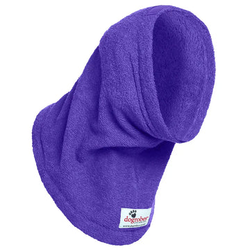 Dogrobes Purple Dog Snood for quick drying of dog's head, neck and ears
