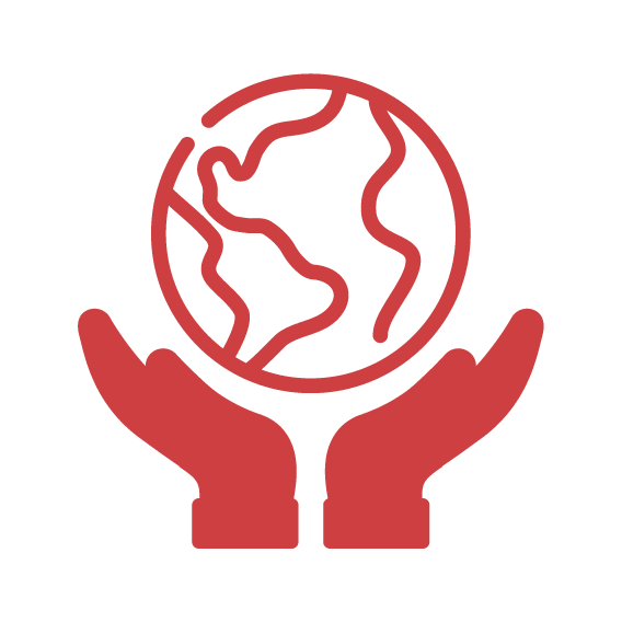 Hands holding the planet, representing Dogrobes sustainable British manufacturing
