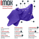 Features of Purple Dogrobe MAX dog towel coat designed by Dogrobes with extra length and higher collar