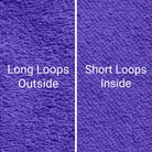 Purple Dogrobes dog drying mitts fabric, long outer cotton loops for maximum absorbency