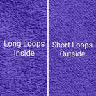 Purple Dogrobes dog drying coats and snoods fabric, long inner cotton loops for maximum absorbency and warmth retention
