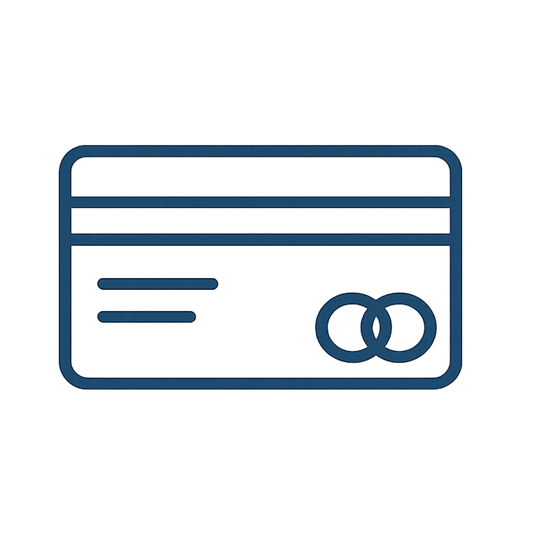 Credit card icon representing secure payment for Made To Measure Dogrobe orders