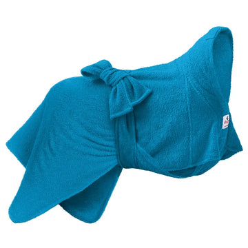 Teal Dogrobe MAX dog towel robe from Dogrobes with innovative fabric ties and handy loop for quick drying comfort