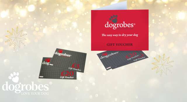 Dogrobes’ Gift Vouchers in £5 and £20 denominations. Shown presented in a stylish red Dogrobes’ branded folder. 
