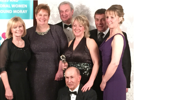 Dogrobes' team at the Moray Business Women's awards ceremony winning most enterprising business.